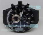 Replica IWC Aquatimer Black Chronograph Dial With Rubber Strap Watch